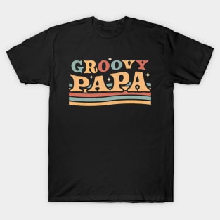 Groovy Papa 1970's Hippie Retro Vintage Fathers Day T-Shirt